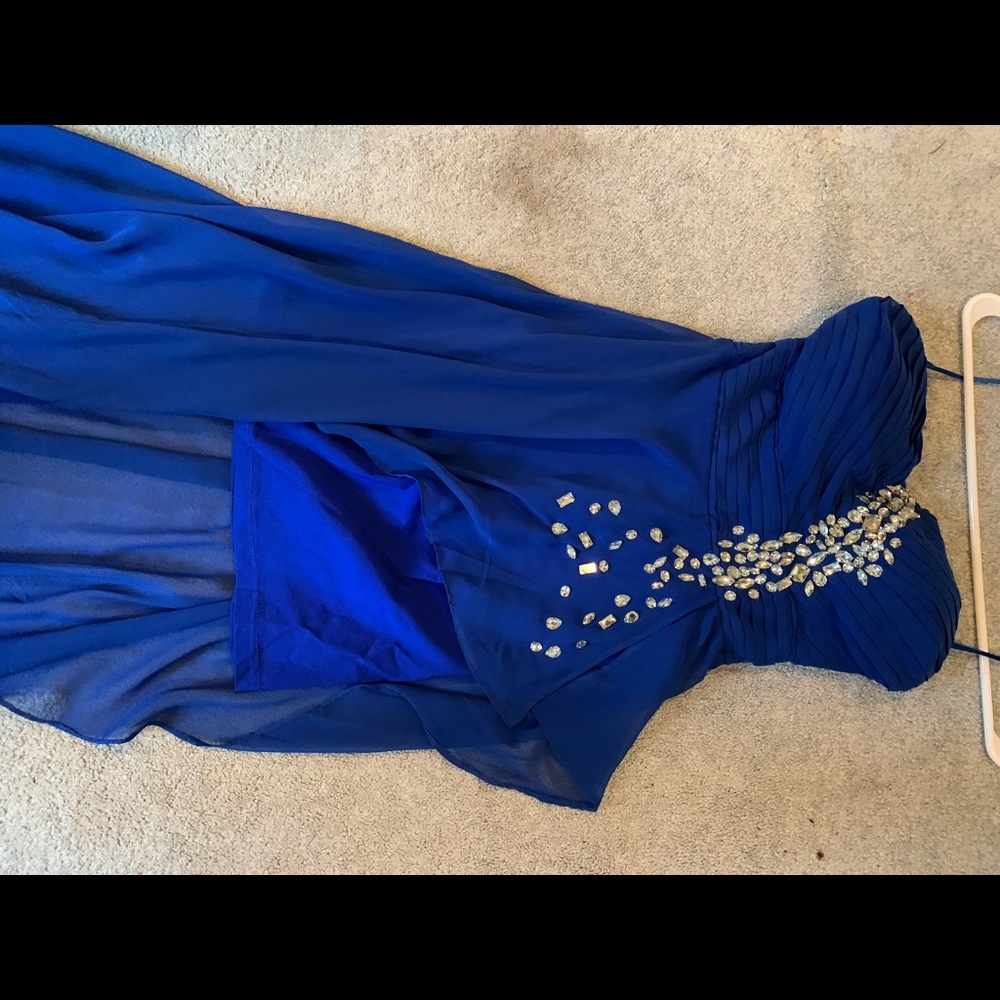 High Low Blue Dress Sparkle from Paris Prom